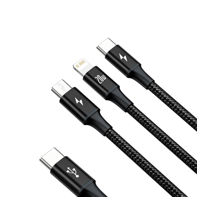 eaf1ef8b85b44ab1b485e54abbab0911 Baseus Rapid Series 3-in-1 Fast Charging Data Cable Type-C to M+L+C PD 20W